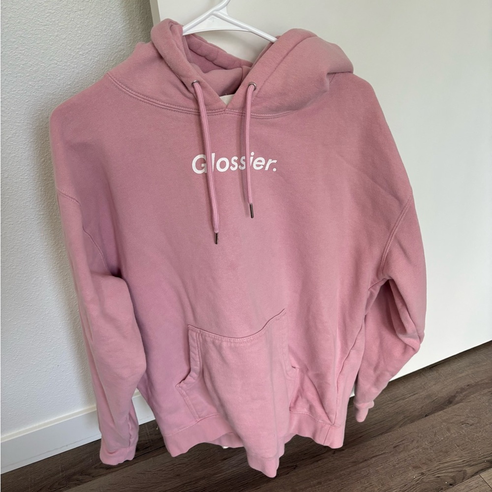 Glossier iconic pink sweatshirt
